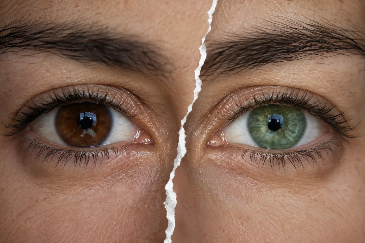 Illustration de la modification de l’apparence de la couleur des yeux